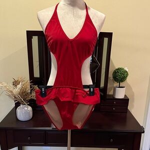 Shape FX Red Cutout One-Piece Swimsuit